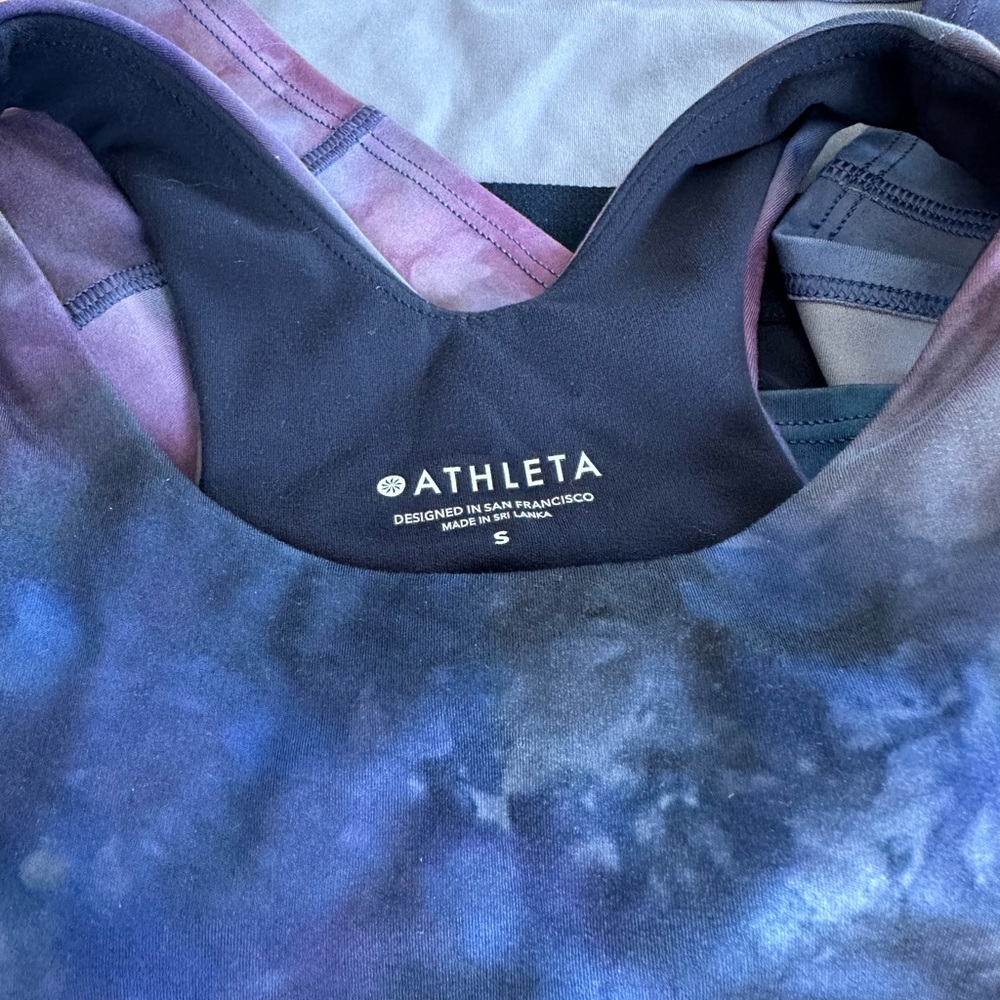 ATHLETA Conscious Crop Bra Tank Supernova Marble Tie Dye - Picture 3 of 9